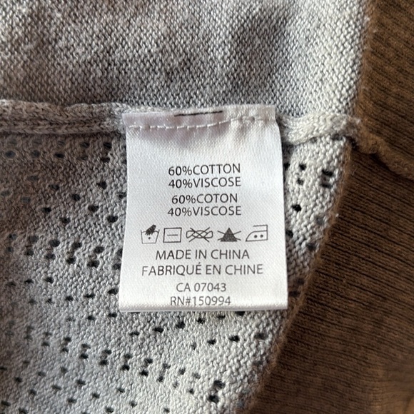 BELLE Lightweight Open Knit Gray Cardigan - Picture 3 of 7